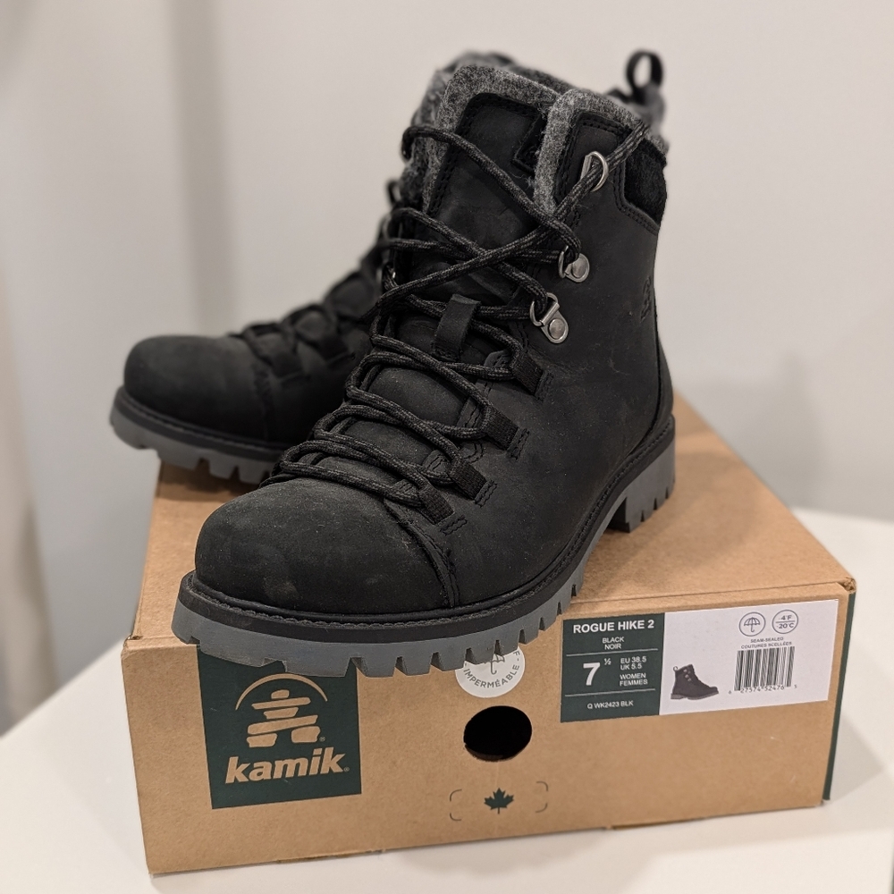 Kamik Women's Hiking Boots, Rogue Hike 2, Waterproof, Black